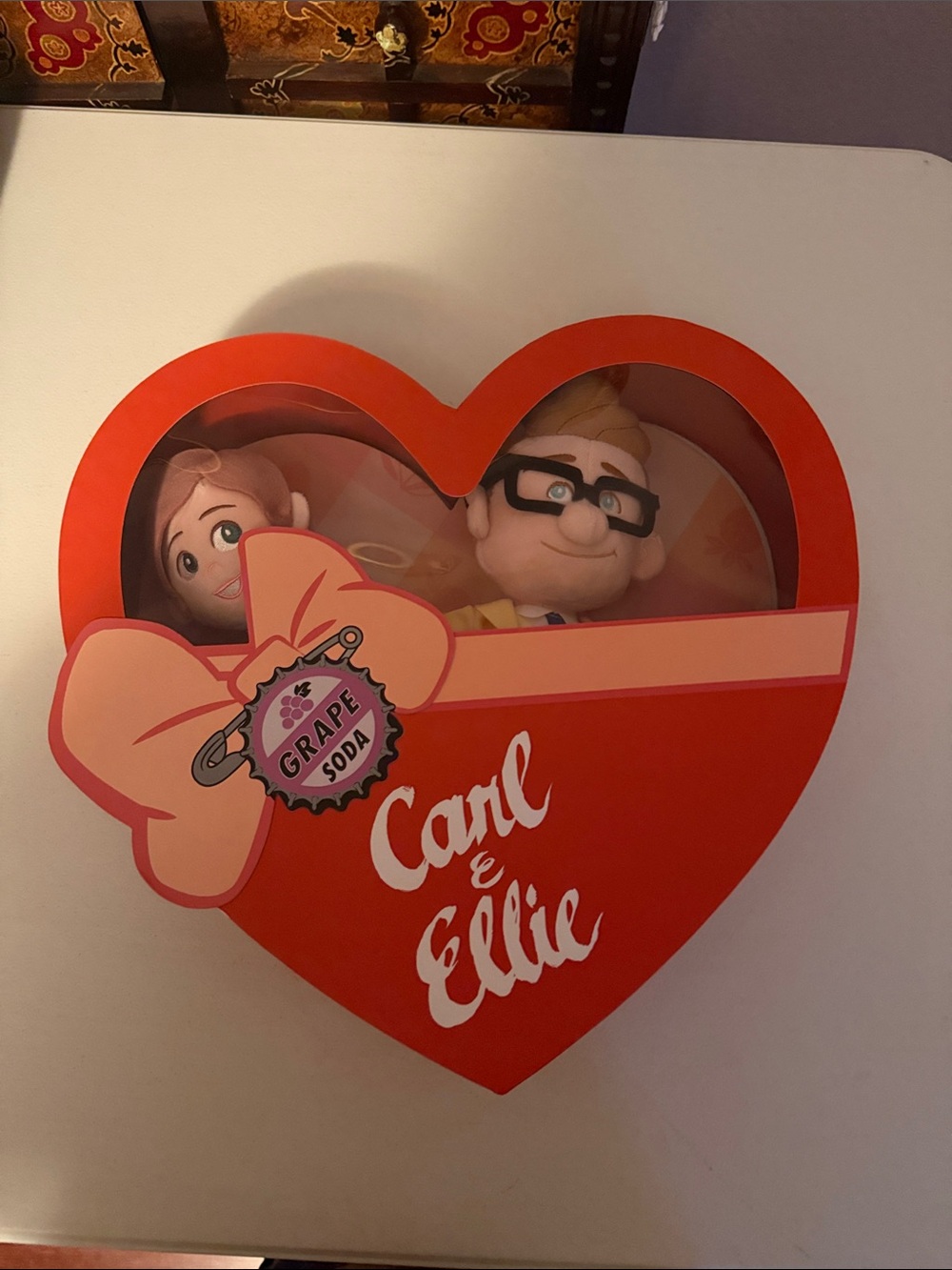 Carl & Ellie Heart Plush Gift Set - Red